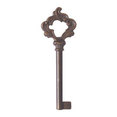 Antikhof Schlüssel,Messingguss, Patiniert,Länge 9,0 cm, mit Bohrung ,Bestellnummer: ML 6