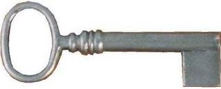 Antikhof Schlüssel,Eisenguss, Länge 8,0 cm, mit Bohrung ,Bestellnummer: EL 1/80