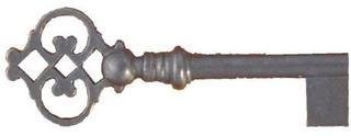 Antikhof Schlüssel,Eisenguss, Länge 7,5 cm, mit Bohrung ,Bestellnummer: EL 2