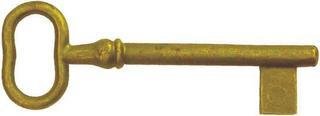 Antikhof Schlüssel,Eisenguss,Vermessingt , Länge 9,5 cm, mit Zapfen ,Bestellnummer: M 9