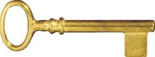 Antikhof Schlüssel,Messingguss, Länge 8,0 cm, mit Zapfen ,Bestellnummer: M 3