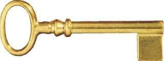Antikhof Schlüssel,Messingguss, Länge 7,5 cm, mit Bohrung ,Bestellnummer: ML 3